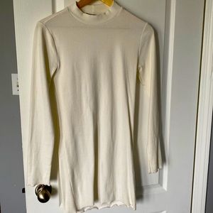 Short turtleneck and long sleeve cream dress from forever 21